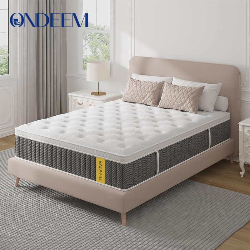 ONDEEM Luxury Double Memory Foam Hybrid Mattress in Box Comfortable King Size with Pocket Spring Mattress