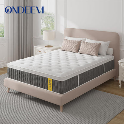 ONDEEM Luxury Double Memory Foam Hybrid Mattress in Box Comfortable King Size with Pocket Spring Mattress