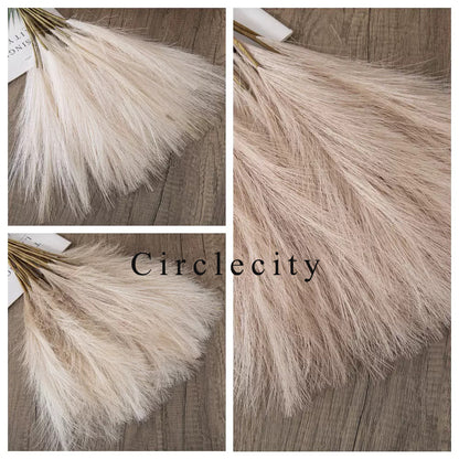 Circlecity Artificial flowers Faux Pampas Grass Large Tall Fluffy Artificial Fake Flower Boho Decor Bulrush Reed Grass for Vase Filler Farmhouse Home Wedding Decor