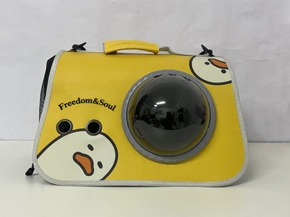 Freedom&Soul Backpacks for Pets - Portable Cat & Dog Travel Carrier with Bubble Window, Breathable Mesh & Cute Cartoon Design, Ideal for Small Pets Up to 15 lbs