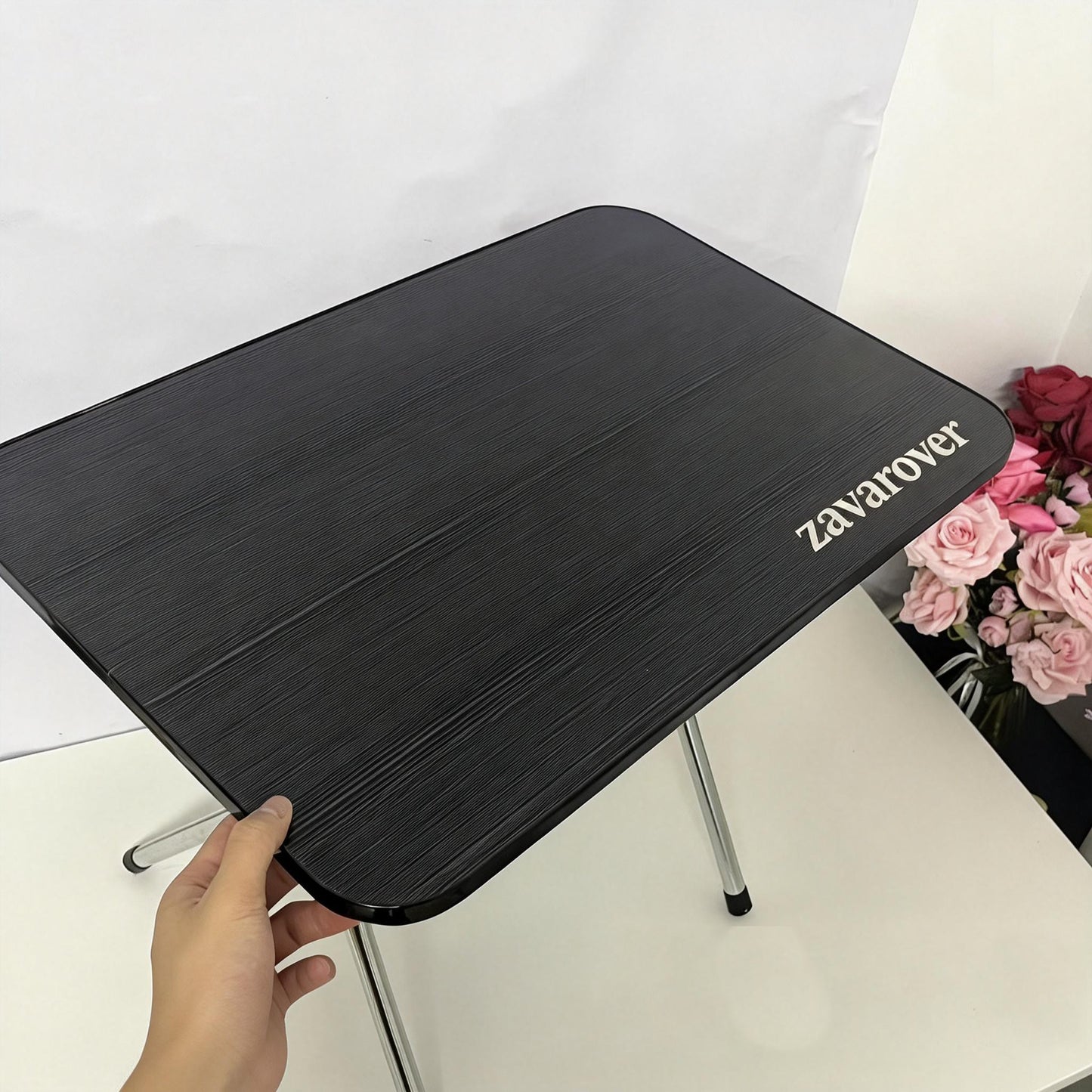 zavarover Drop-Leaf Table, Foldable Small Table for Home/Dormitory, Portable Dining/Learning Desk, Sleek Black Finish