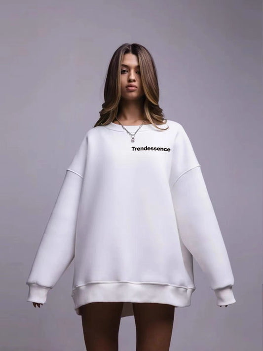 Trendessence Sweatshirts Womens Sweatshirt Crewneck Fleece Pullover Tops Oversized Sweat Shirts with Thumbholes Pockets 2025 Fall Outfits