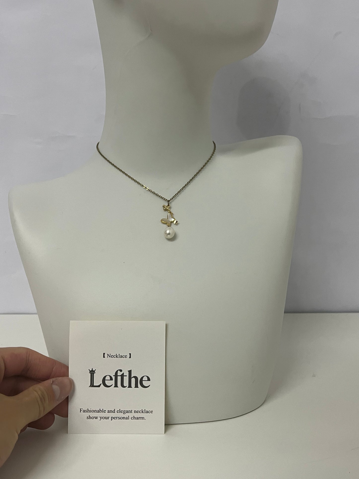 【Lefthe Dainty Pearl Pendant Necklace】—— Elegant Minimalist Jewelry for Everyday Charm