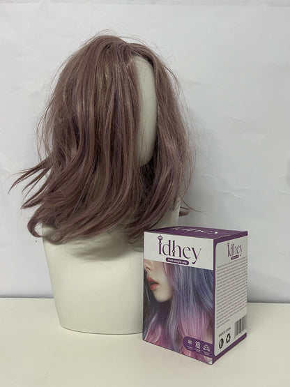 Idhey Medium-Length Slightly Curled Wig, Natural Simulated Scalp, Fashion Styling Wig