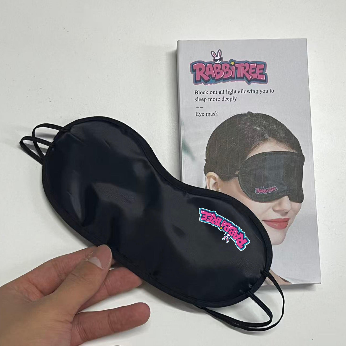RABBITREE Silk-Like Sleep Eye Mask, 100% Light Blocking, Soft Breathable Fabric, Adjustable Strap, Eye Blindfold for Travel, Nap & Night Sleep