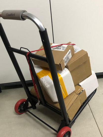 Cloudbird Aluminum Folding Hand Truck and Dolly, 220lbs Capacity, Cart Ideal for Moving Heavy Loads, Portable and Durable