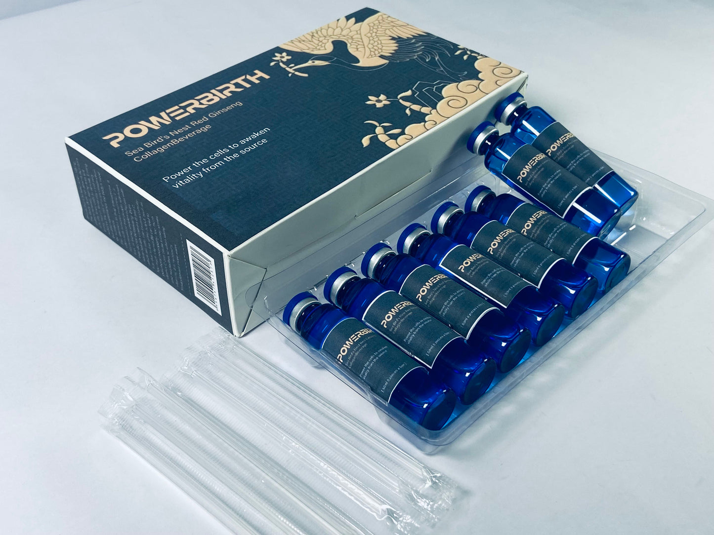 POWERBIRTH Nutritional supplement in the nature of a nutrient-dense, protein-based drink mix Bird's Nest Extract, Fucoidan Extract, CoQ10, and Vitamins