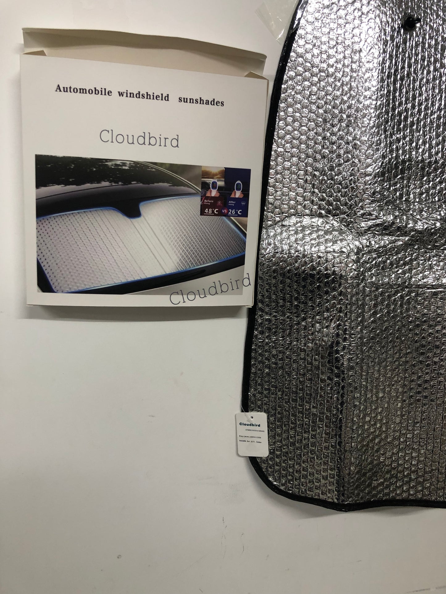 Automobile windshield sunshades ,Windshield Sun Shade, Car Window Shade as Bonus by Cloudbird Keep Vehicle Cool Protect Your Car from Sun Heat & Glare Best UV Ray Visor Protector (Size: 55.16"X 27.5")