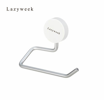 Lazyweek Toilet paper holders Aluminum Toilet Paper Holder Bathroom Toilet Paper Holder Perforation-free Small Storage Holder Toilet Roll Holder