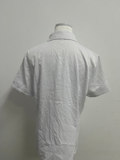 Anomalocaris-Inspired White Short-Sleeve Shirt: 70% Combed Cotton, Wrinkle-Resistant, Breathable for Commute/Casual/Business