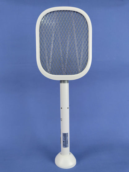 ELWIAE Foldable & Telescopic Electric Mosquito Swatter, 2-in-1 UV Mosquito Killer Lamp, Rechargeable Fly Zapper with 3-Layer Safety Mesh, Long-Lasting Lithium Battery, Base & LED Light, Physical Pest Control for Home Use