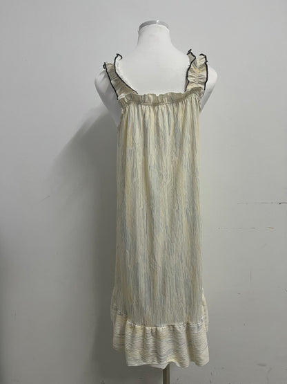 Spadeer Sleepwear Women's Sleeveless Nightgown, Sweet Ruffled Home Dress