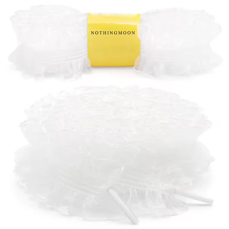 NOTHINGMOON Shoe laces,Mushroom Curled Elastic Lace Shoelaces Fairy Style Rolled Fungus Trimmed Satin Ribbon Shoe Laces