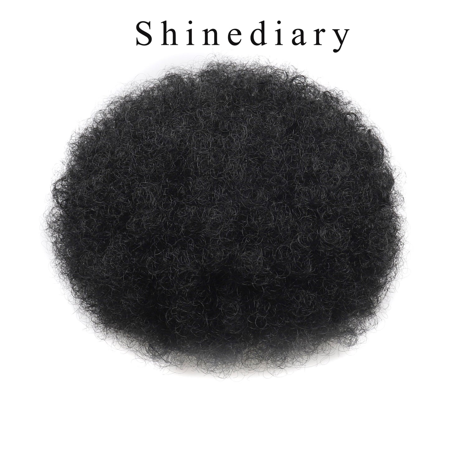 Shinediary Wigs Afro Puff Drawstring Ponytail For Black Women, 8 Inch Nature High Puff HairStyle With Clip Black Curly Afro Messy Hair Bun Synthetic Updo Hair for Women,Girls(1B)