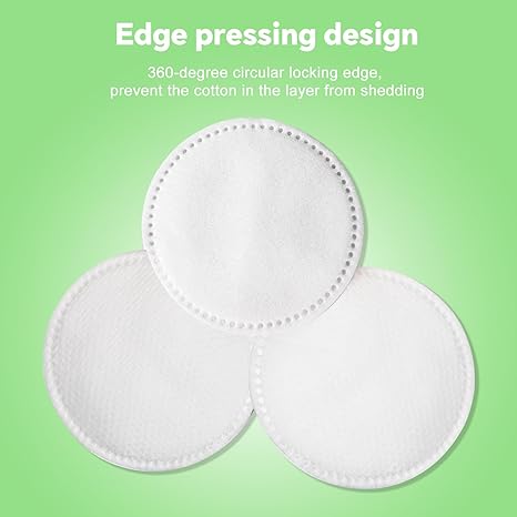 Lazyweek Cleaning cotton Cotton Rounds for Face Pure & Natural Cotton Pads for Face Hypoallergenic & Lint-Free Makeup Remover Pads Dual Texture Soft Face Pads for Sensitive Skin