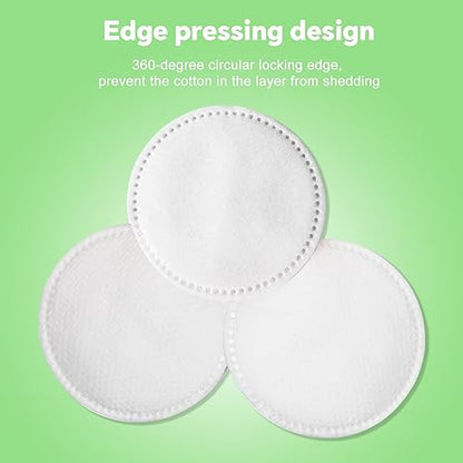 Lazyweek Cleaning cotton Cotton Rounds for Face Pure & Natural Cotton Pads for Face Hypoallergenic & Lint-Free Makeup Remover Pads Dual Texture Soft Face Pads for Sensitive Skin