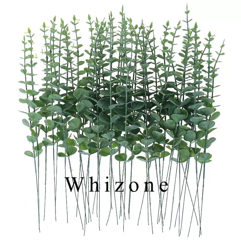 Whizone Artificial plants, other than Christmas trees Artificial Eucalyptus Leaves Stems Bulk, Fake Greenery Plant Floral Stems for Fake Silk Flower Arrangements Centerpieces Bouquet Vase Filler Decoration