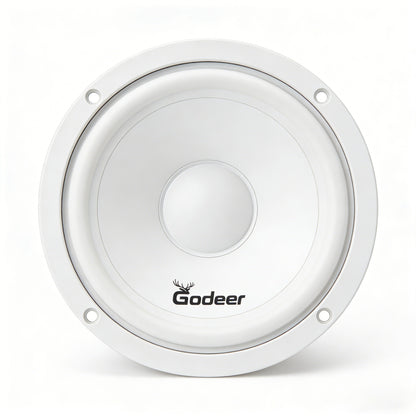 Godeer 6.5 Inch Waterproof Marine Loudspeakers, White Heavy Bass Boat Speakers, for Outdoor, Yacht, RV and Marine Use