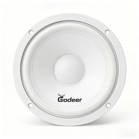 Godeer 6.5 Inch Waterproof Marine Loudspeakers, White Heavy Bass Boat Speakers, for Outdoor, Yacht, RV and Marine Use
