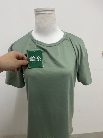 Wantree Mint Green Casual T-Shirt Natural Texture, Effortless Comfort