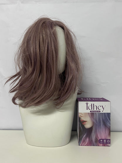 Idhey Medium-Length Slightly Curled Wig, Natural Simulated Scalp, Fashion Styling Wig