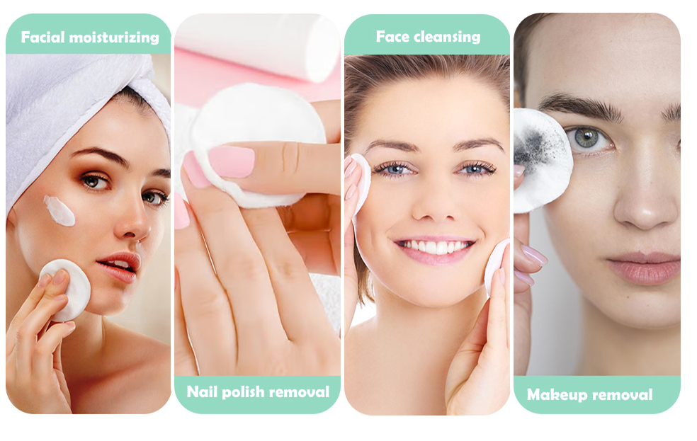 Lazyweek Cleaning cotton Cotton Rounds for Face Pure & Natural Cotton Pads for Face Hypoallergenic & Lint-Free Makeup Remover Pads Dual Texture Soft Face Pads for Sensitive Skin