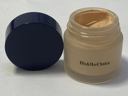 His&HerChoice Magic Finish foundation Make-Up Mousse Coverage, Hides Redness And Dark Spots, Vegan, For Light To Medium Skin Tones