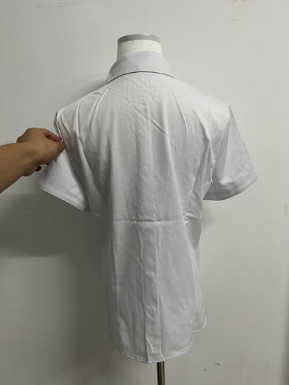 7THCRW Women's White Short-Sleeve Formal Shirt