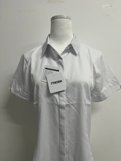 7THCRW Women's White Short-Sleeve Formal Shirt