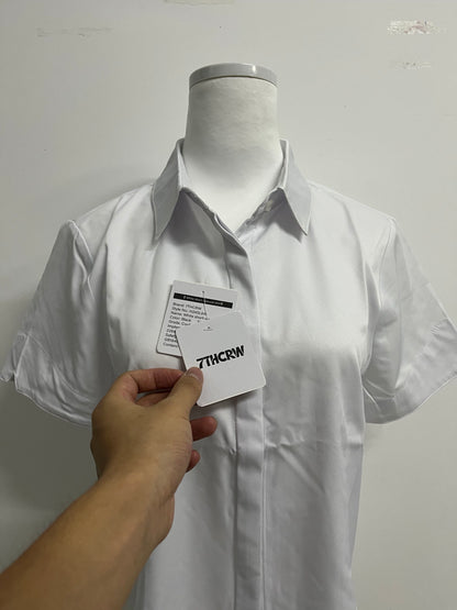 7THCRW Women's White Short-Sleeve Formal Shirt
