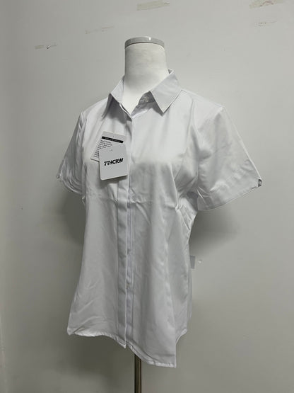 7THCRW Women's White Short-Sleeve Formal Shirt
