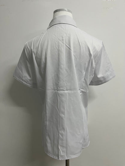 7THCRW Women's White Short-Sleeve Formal Shirt