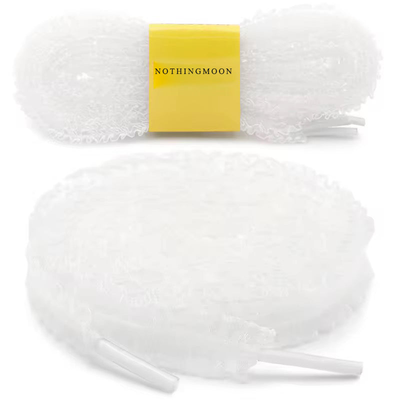 NOTHINGMOON Shoe laces,Mushroom Curled Elastic Lace Shoelaces Fairy Style Rolled Fungus Trimmed Satin Ribbon Shoe Laces