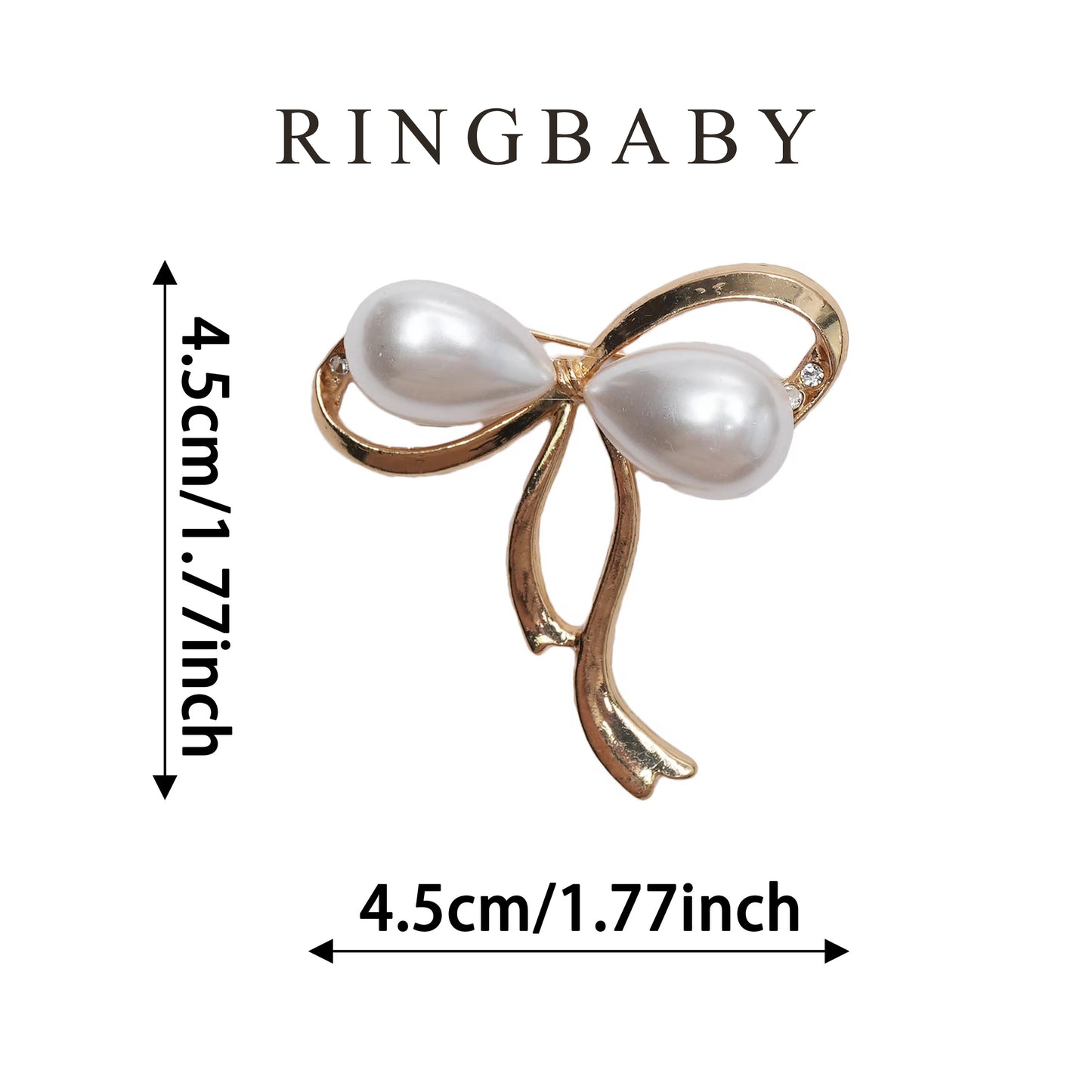 RINGBABY Brooches for clothing,Elegant Bowknot Imitation Pearl Brooch Dress Suit Bag Embellished Pins for Wedding Jewelry or Gifts