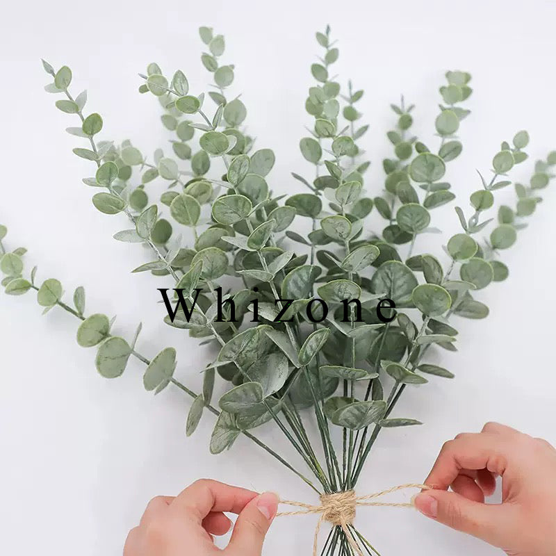 Whizone Artificial plants, other than Christmas trees Artificial Eucalyptus Leaves Stems Bulk, Fake Greenery Plant Floral Stems for Fake Silk Flower Arrangements Centerpieces Bouquet Vase Filler Decoration