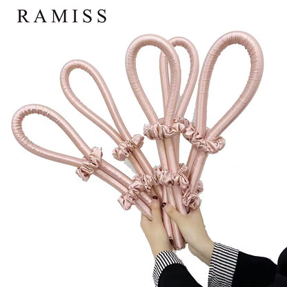 RAMISS Non-electric hair rollers,100% Pure Mulberry Silk Foam Hair Roller Magic Silk Heatless Hair Curler Gift Set