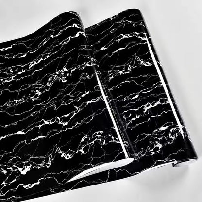 HISPACE Wall stickers Abyssaly Black and White Marble Contact Paper, Granite Kitchen Wallpaper Peel and Stick Countertops