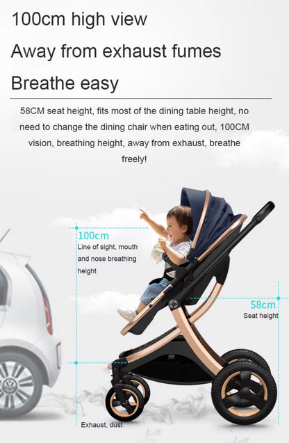 SPARKLION Baby strollers Newborns and up 2-in-1 Infant Newborn Toddler Pram Convertible Foldable Standard Baby Carriage for 0-36 Months Old Babies(Black)