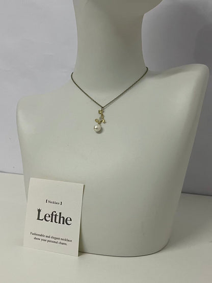 【Lefthe Dainty Pearl Pendant Necklace】—— Elegant Minimalist Jewelry for Everyday Charm