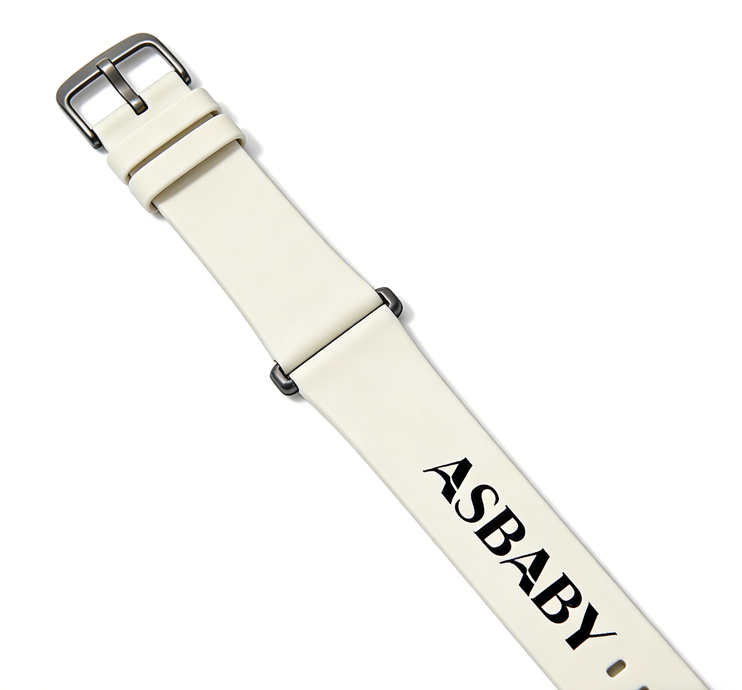 ASBABY Cream White Silicone Watchbands, Quick Release Smart Watch Strap, Waterproof Breathable Skin-Friendly, Unisex, Compatible with Most Smart Watches