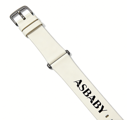 ASBABY Cream White Silicone Watchbands, Quick Release Smart Watch Strap, Waterproof Breathable Skin-Friendly, Unisex, Compatible with Most Smart Watches