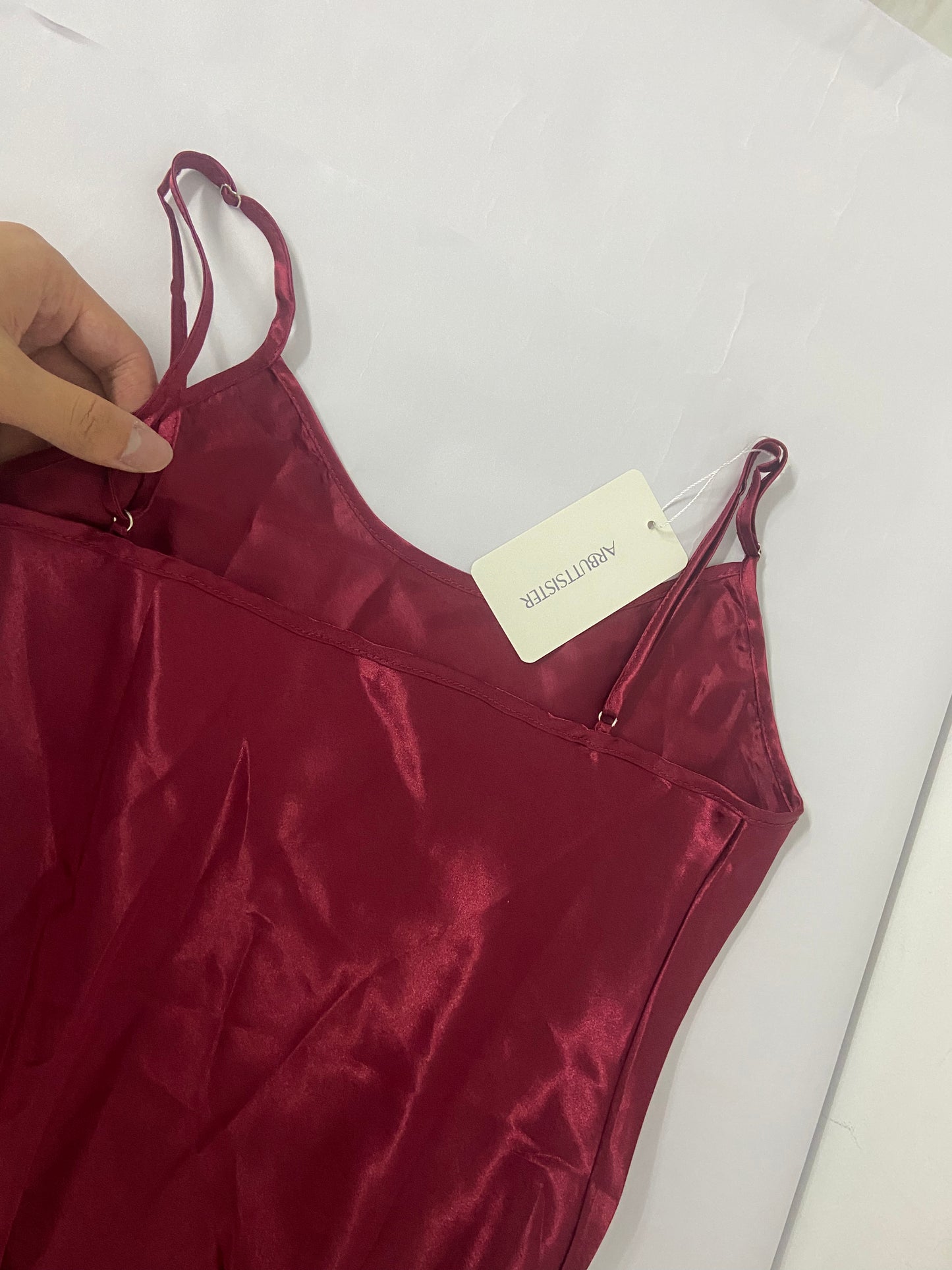 ARBUYYSISTER Sleepwear for Women Full Slip Under Mini Spaghetti Strap Dress Silk Satin Nightgowns