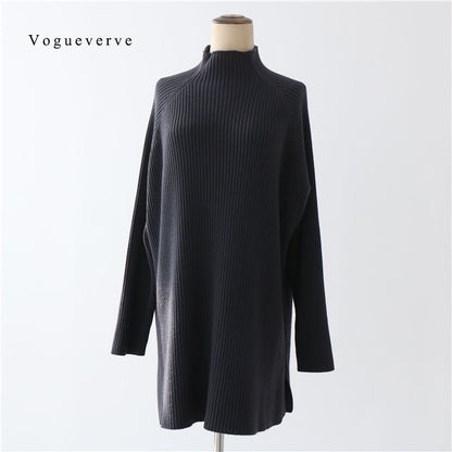 Vogueverve Sweaters Womens Oversized Long Sweater Dress 2025 Plus Size Tunic Pullover Knit Fall Dresses