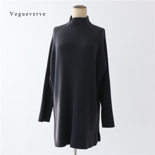 Vogueverve Sweaters Womens Oversized Long Sweater Dress 2025 Plus Size Tunic Pullover Knit Fall Dresses