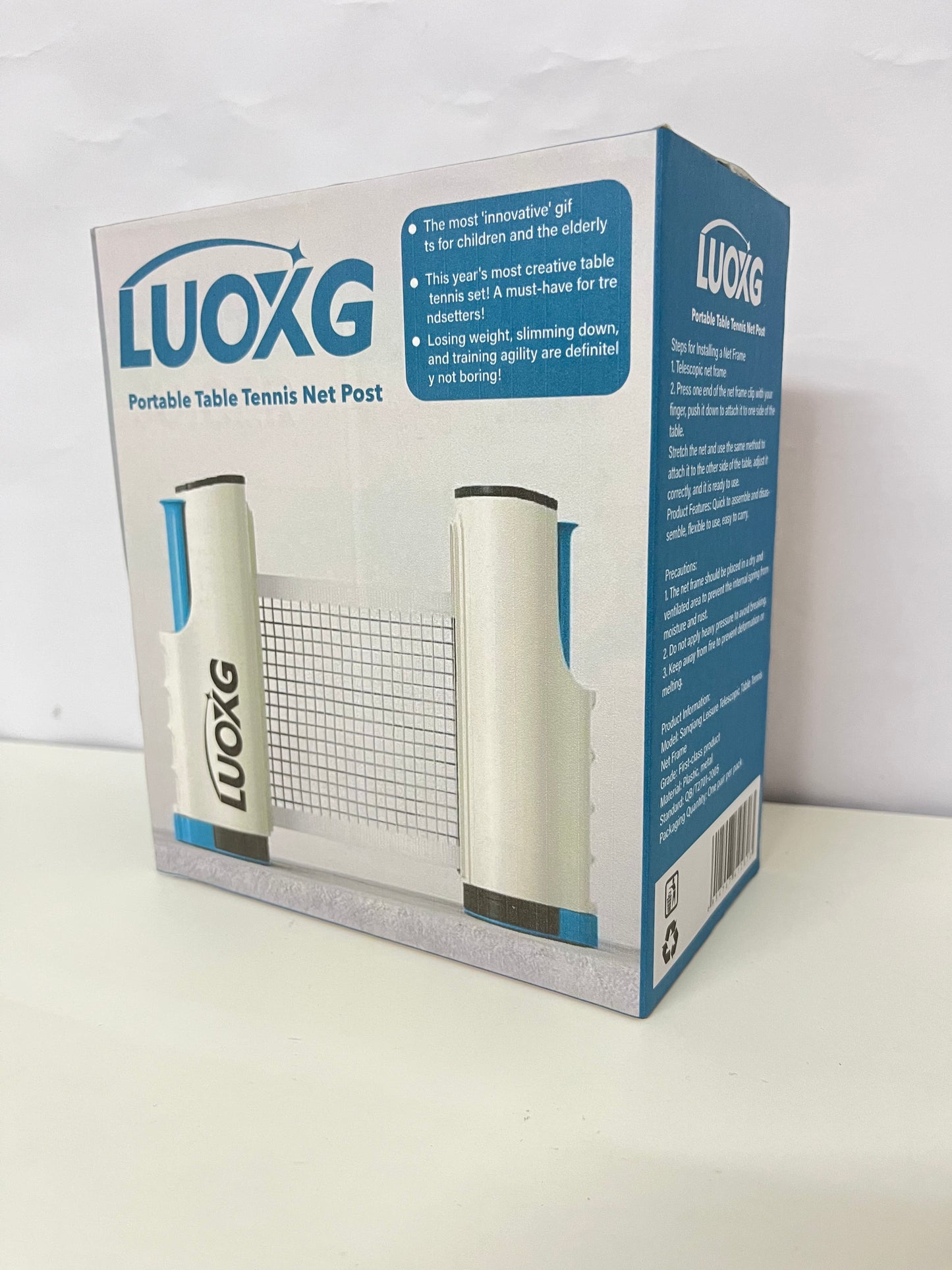 LUOXG Portable Table Tennis Net Post, Retractable Ping Pong Net with Clamp, Adjustable Table Tennis Net Set for Indoor/Outdoor Use, Fits Standard Ping Pong Tables, Easy to Install & Carry, Ideal for Training & Recreational Play
