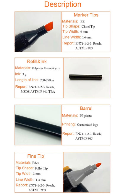 FASHIONICE Marker pens Sketcher Twin Tip FASHIONICE Marker pens- Aqua Pro Ink Dual Nib 2-5mm Ink Pen Art Drawing Bundle