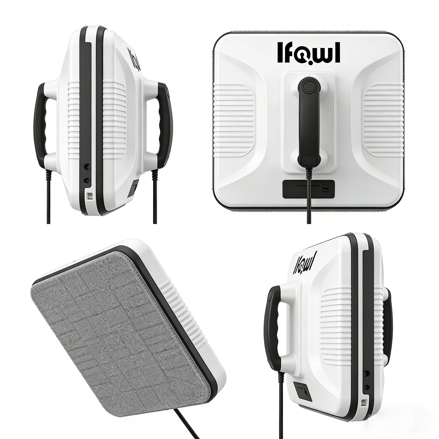 Ifowl Electric Window Cleaning Machine, Handheld Double-Sided Glass Cleaner for Home & High-Rise Windows, Reusable Washable Microfiber Pads, Portable Window Washing Tool