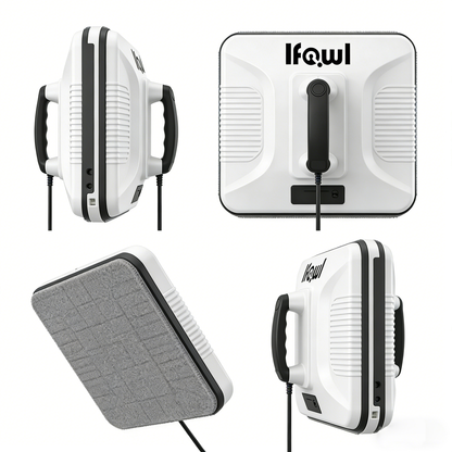 Ifowl Electric Window Cleaning Machine, Handheld Double-Sided Glass Cleaner for Home & High-Rise Windows, Reusable Washable Microfiber Pads, Portable Window Washing Tool