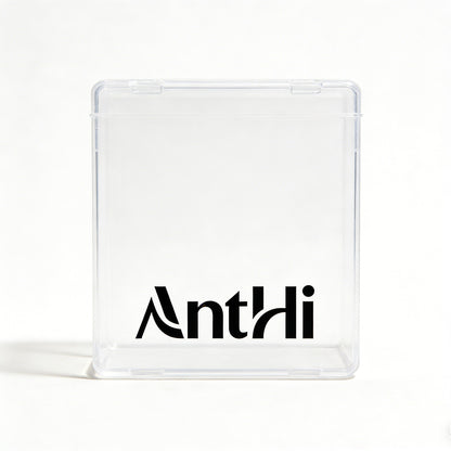 AnthHi Clear Plastic Storage Box with Flip Lid, Dustproof Organizer Container for Desktop, Stationery, Makeup Tools, Small Parts, Thick Food-Grade Material