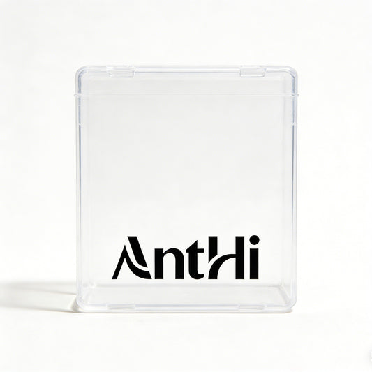 AnthHi Clear Plastic Storage Box with Flip Lid, Dustproof Organizer Container for Desktop, Stationery, Makeup Tools, Small Parts, Thick Food-Grade Material